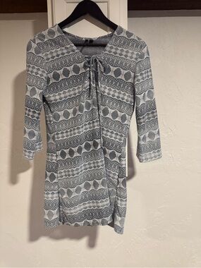 Blue /gray Lace Tie-Front Top portocruz beach cover up small women’s swimsuit